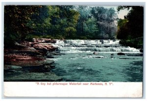 1909 A Tiny But Picturesque River Waterfall Mertensis New York Vintage Postcard 