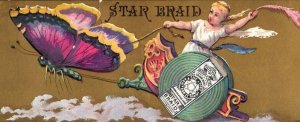 1870's-80's Star Braid Bookmark Kids Chariot Lot Of 2 Victorian Trade Card P24