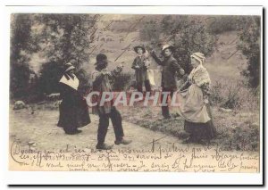 Auvergne Old Postcard The bourree (dance)