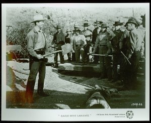 Movie Still, Rails Into Laramie, John Payne, Seven Arts No. 1748-22