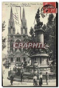 Old Postcard Marseille Church St Vincent de Paul and the Mobile Monument