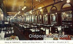 Brooklyn Gage & Tollner's Restaurant, New York City, NYC USA Unused 