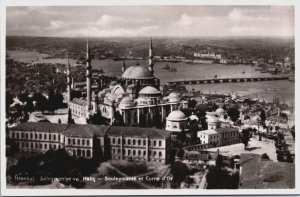 Turkey Istanbul Suleymaniye Ve Halic Vintage RPPC C245