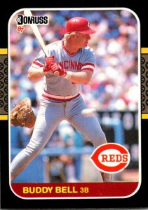 1987 DONRUSS Baseball Card Buddy Bell 3B Cincinnati Reds sun0551