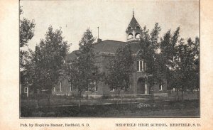 Vintage Postcard Redfield High School Building Redfield South Dakota Hopkins