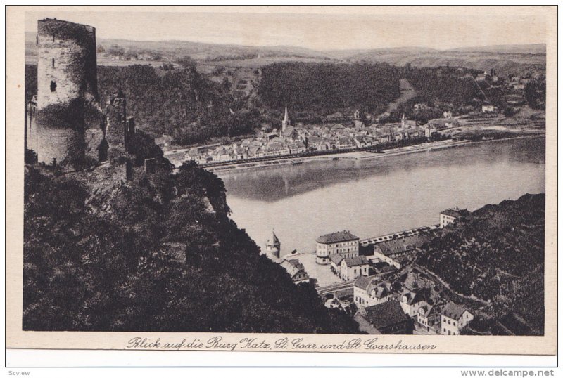 Blick Auf Die Burg Katz, St. Goar Und St. Goarshausen, Rhineland-Palatinate, ...