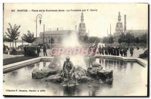 Postcard Old Nantes Place de la Duchesse Anne La Fontaine F David