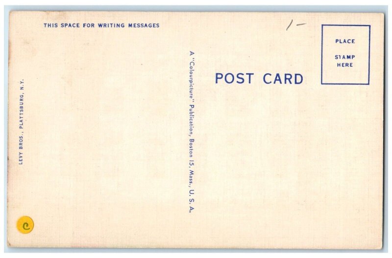 c1940's United States Post Office Building Plattsburg North Carolina Postcard