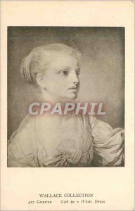 Old Postcard Wallace Collection Greuze Girl in a White Dress