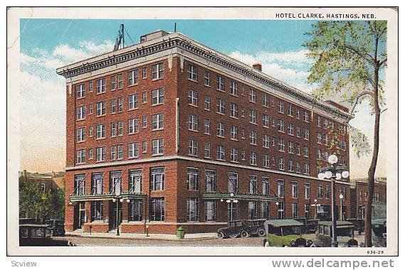 Hotel Clarke, Hastings, Nebraska,PU-1936