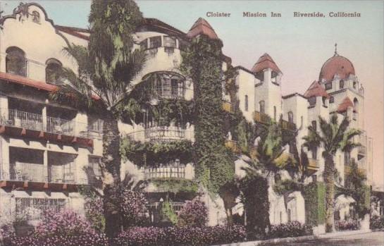 California Riverside The Cloister Mission Inn Handcolored Albertype