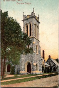 View of Episcopal Church, Ann Arbor MI c1915 Vintage Postcard P76