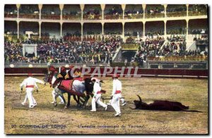 Postcard Old Bulls Bullfight Race L & # 39arrastre Removal of bull