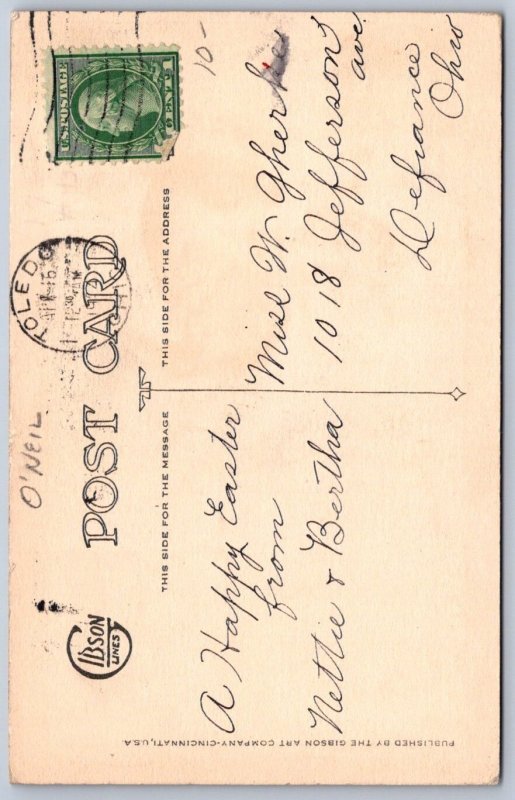 DS1/ Rosie O'Neill Artist Signed Postcard c1910 Kewpies Easter Bunny  219