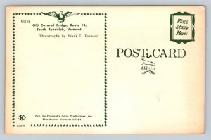 Old Covered Bridge  South Randolph  Vermont  Postcard