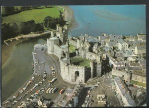 Wales Postcard - Aerial View of Caernarvon Castle    RR4104