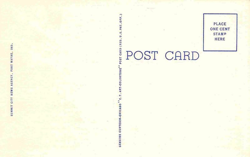 Greyhound Bus Depot Fort Wayne Indiana linen postcard