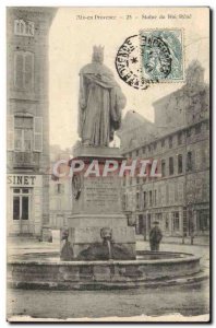 Old Postcard Aix En Provence Statue of King Rene