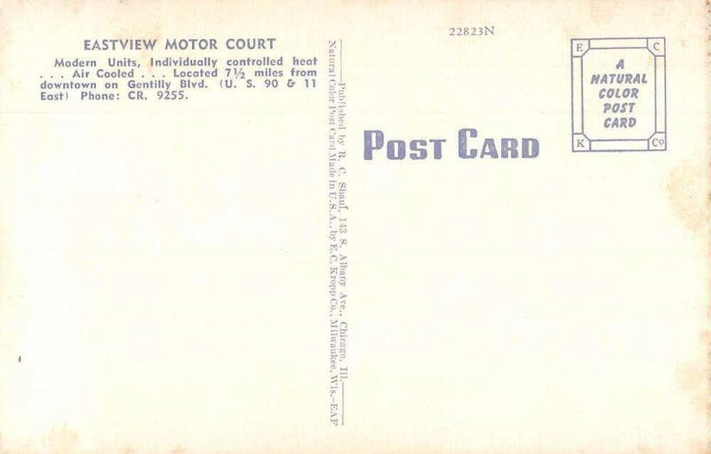 New Orleans Louisiana Eastview Motor Court Vintage Postcard AA39799