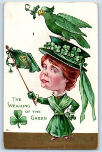 Toronto Ontario Canada Postcard St. Patrick's Day Woman Wearing Of The Green