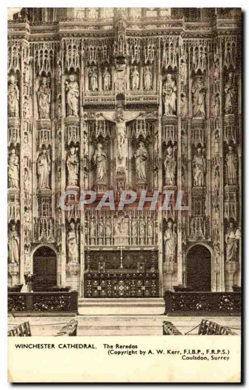 Old Postcard Winchester Cathedral The reredos