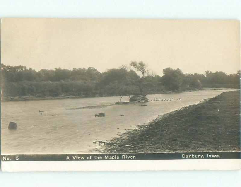 Pre-1920 rppc NICE VIEW Danbury - Near Ida Grove & Sioux City Iowa IA i8031