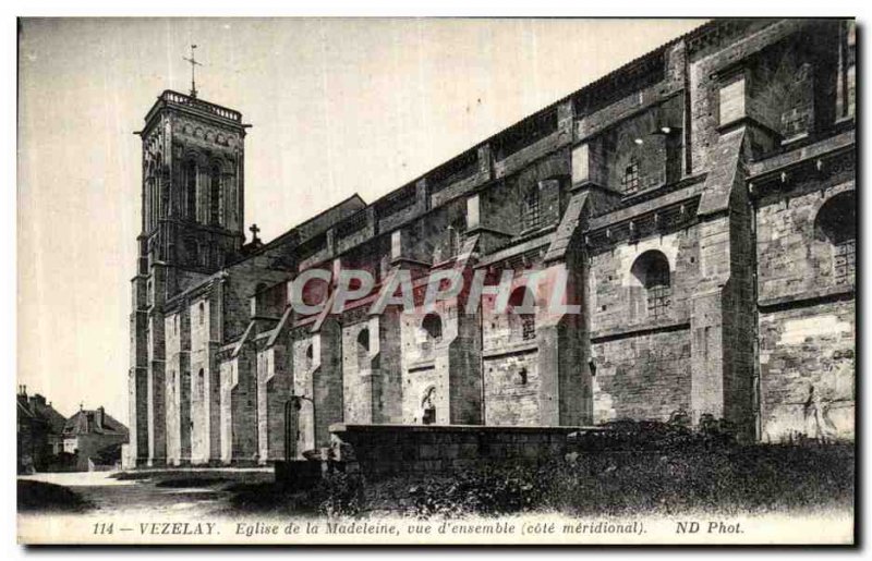 Postcard Old Vezelay Madeleine Church Overview