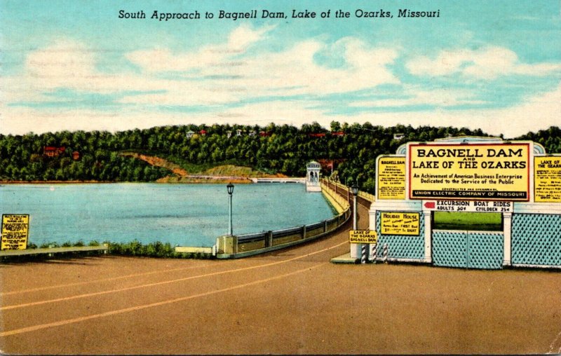 Missouri South Approach To Bagnell Dam and Lake Of The Ozarks 1953