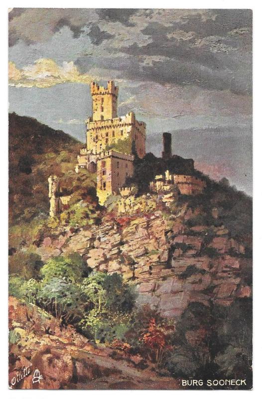 Castle Burg Sooneck Tuck Rheinburgen Oilette Germany Postcar