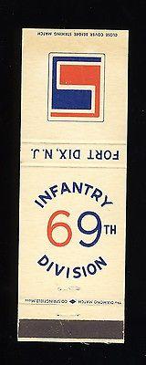 Fort Dix, New Jersey/NJ Matchcover, 69th Infantry Divisio...