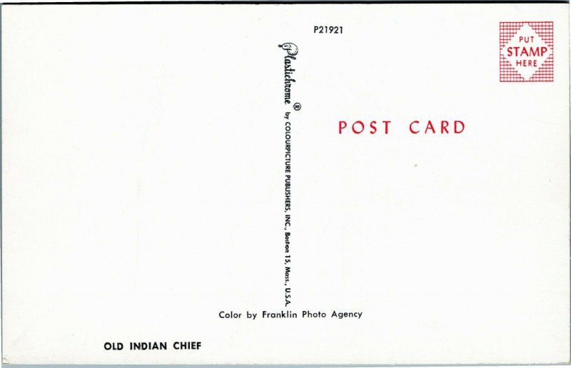 postcard Old Indian Chief by Franklin Photo Agency