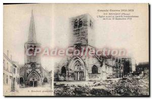 Postcard Old Church Revigny Before And After The Bombing