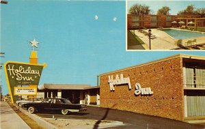 Rocky Mount North Carolina 1960s Postcard Holiday Inn Motel Swimming Pool