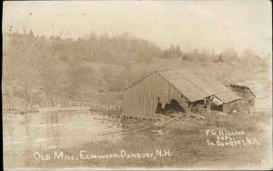 Elmwood Danbury NH Old Mill Mailed to Bogue Massachusetts Rare Cancel RPPC