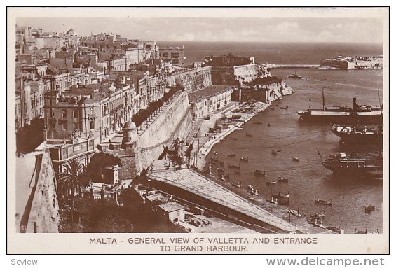 RP: MALTA , 20-30s ; Entrance to Harbour