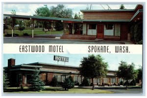 Spokane Washington Postcard Eastwood Motel Exterior View Multiview 1962 Vintage