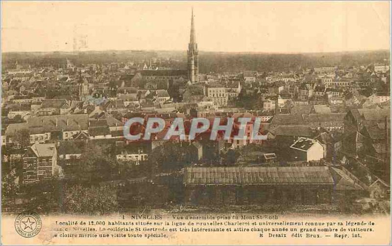 Old Postcard Nivelles Overview decision Mont Roch