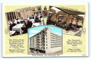 SAN FRANCISCO, CA California ~ HOTEL STEWART 1935 Roadside Curt Teich Postcard