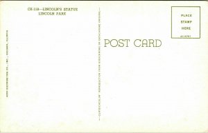 Lincolns Statue Lincoln Park Postcard Curteich VTG UNP Vintage Unused Chrome 