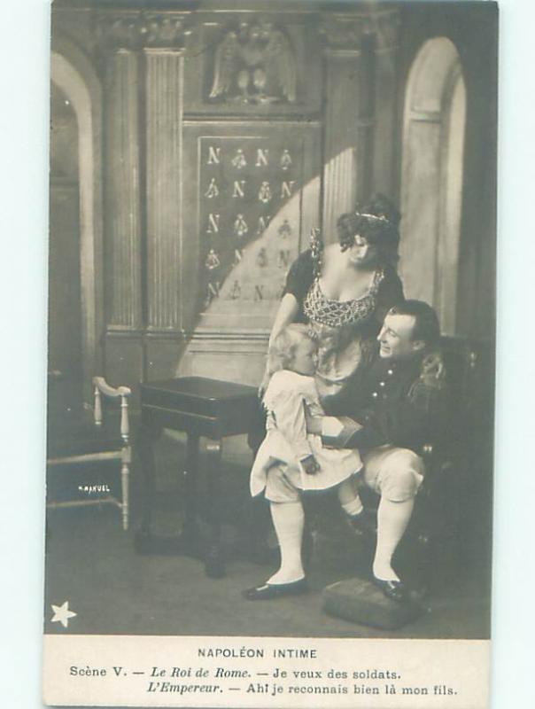 rppc Pre-1907 Theater Play - Theatrical GIRL SITTING ON KNEE OF NAPOLEON AC8026