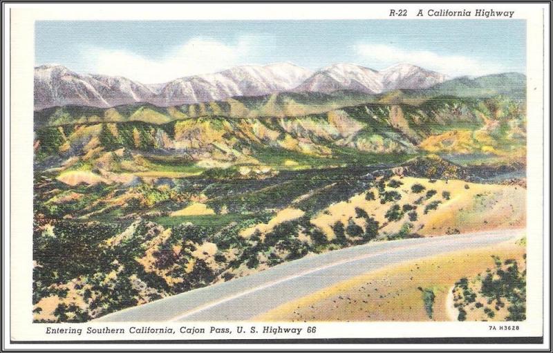 California Route '66 Cajon Pass Postcard