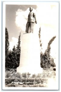 1941 Monument Of Huey P. Long Oakdale Louisiana LA RPPC Photo Vintage Postcard