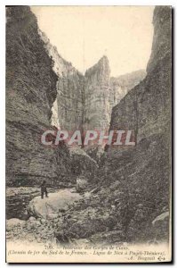 Old Postcard Interior Gorges Cians Southern Railway of France