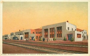 El Navajo Santa Fe Hotel Gallup New Mexico Harvey Phostint #H-1892 Postcard 7089