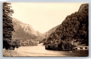 Vintage Dixville Notch NH Lake Mountain View Postcard 1934 RPPC Style