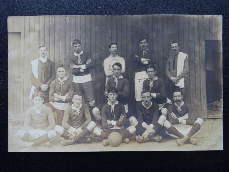 Postcard Portrait of Unknown Football Team - Old RP Postcard