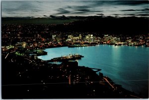 Wellington Night View New Zealand Postcard