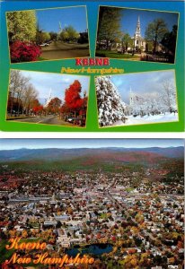 2~4X6 Postcards Keene, NH New Hampshire SPRING~SUMMER~WINTER~FALL & AERIAL VIEWS