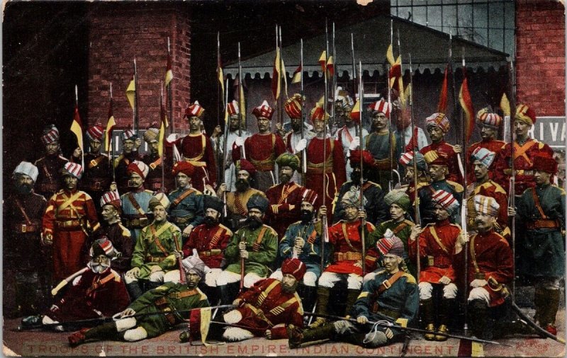 Troops of the British Empire Indian Contingent Soldiers Military Postcard H59