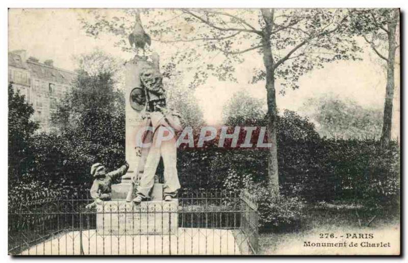 Paris - 3 - Monument of Charlie Chaplin Old Postcard